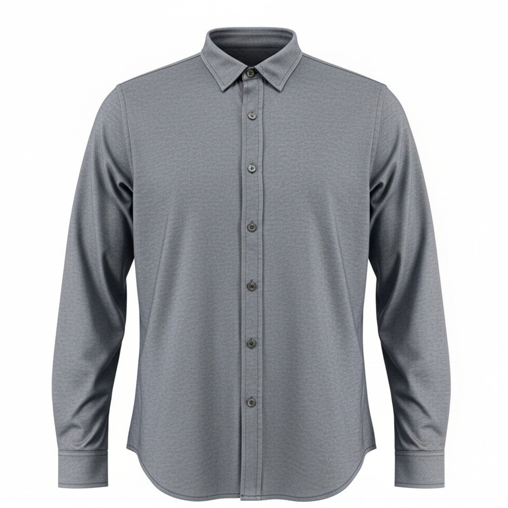 Tasso Elba Shirt Men XXL Grey Supima Cotton Blend Long Sleeve Button‎ Down